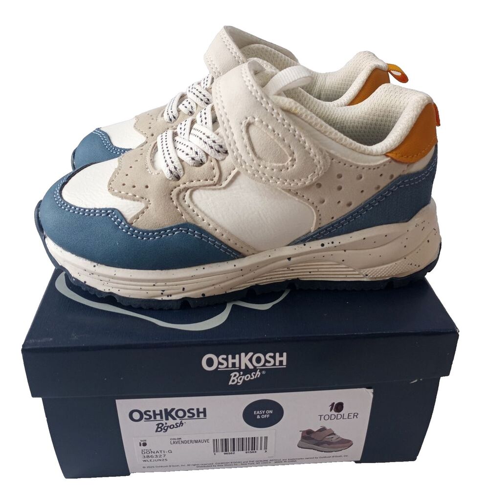 OshKosh B’gosh Toddler Casual Sneakers Blue White Size 10 - Picture 7 of 10